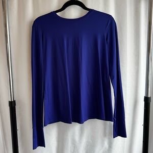 Athleta Heather blue Tulip Back UPF Sunlover Long Sleeve Tee sz S